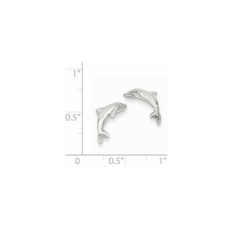 14k White Gold Dolphin Earrings