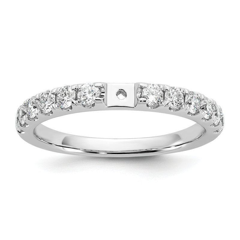 14K White Gold 1/2 carat Lab Grown Diamond VS+ F+ Semi-Mount Peg Set Engagement Ring