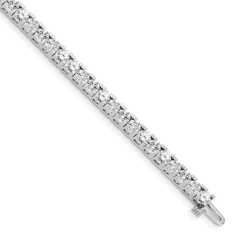 14k White Gold Complete 7.5 carat Round AA Diamond 4-prong 7 inch Tennis Bracelet