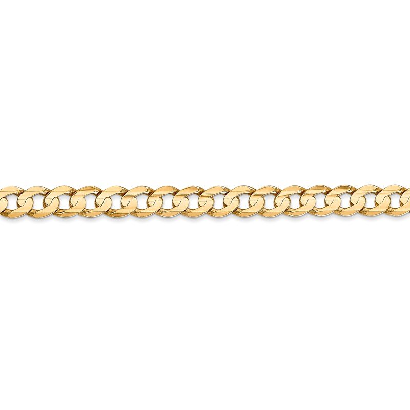 14K 26 inch 5.25mm Open Concave Curb with Lobster Clasp Chain
