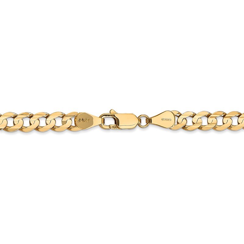 14K 26 inch 5.25mm Open Concave Curb with Lobster Clasp Chain