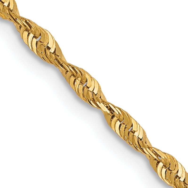 10K 1.8mm Diamond-Cut Lightweight Rope Chain