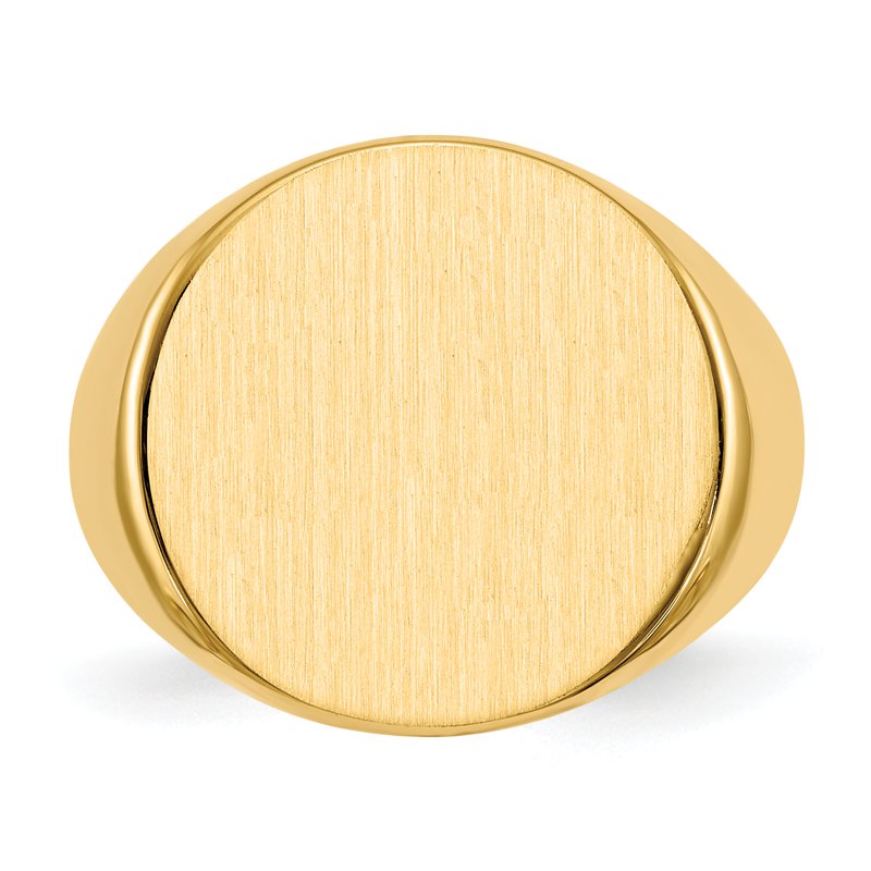 14k 18.0x17.5mm Closed Back Mens Signet Ring