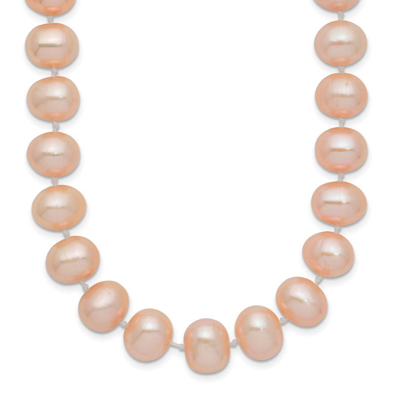 14k 8-9mm Pink Near-Round Freshwater Cultured Pearl 16 inch Necklace