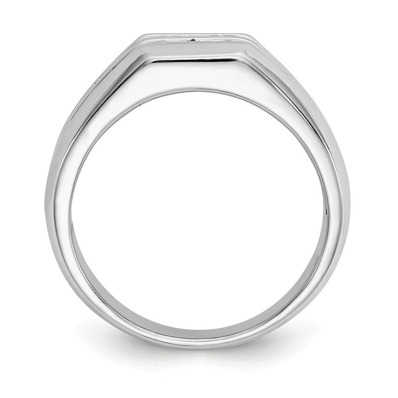 14K White Gold Men's 1/2 carat Lab Grown Diamond VS+ F+ Complete Double Channel Band