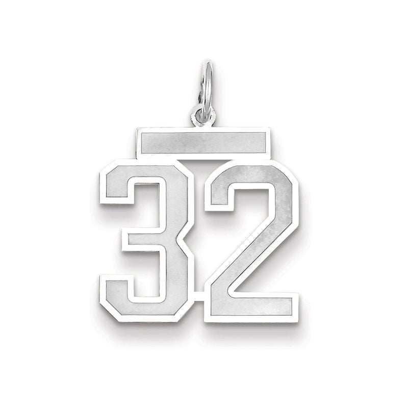 14kw Medium Satin Number 32 Charm
