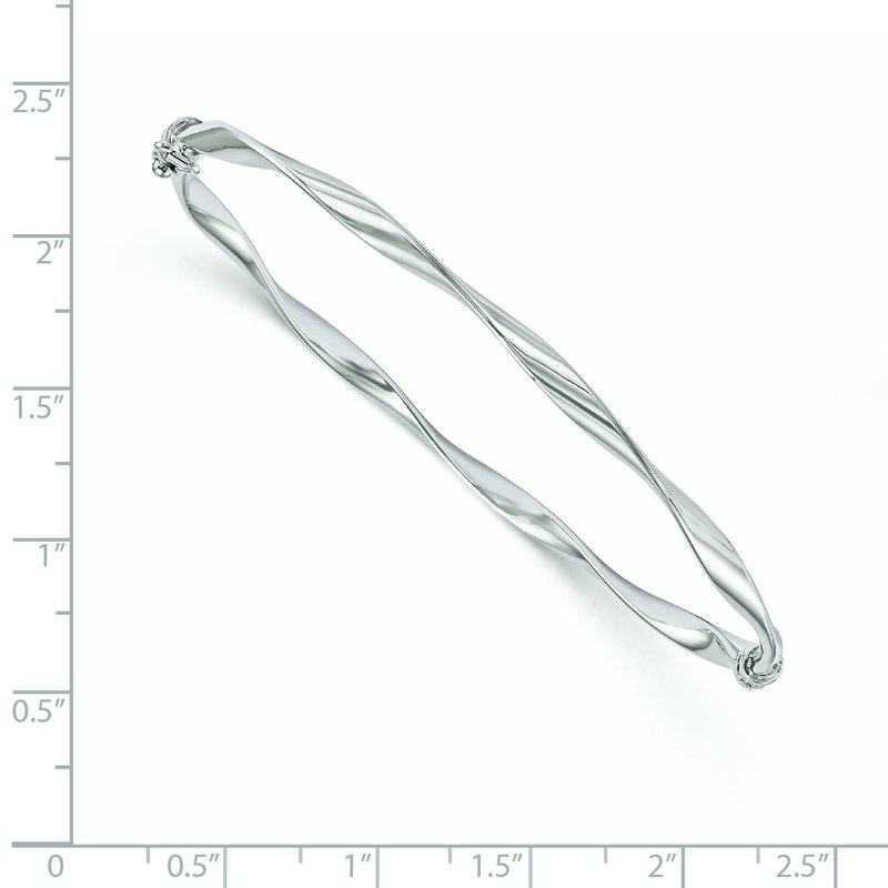 10K White Gold Polished Hinged Bangle