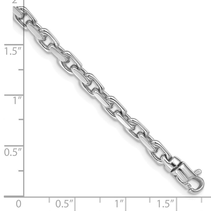 14K White Gold 18 inch 4.2mm Hand Polished Fancy Link with Lobster Clasp Chain