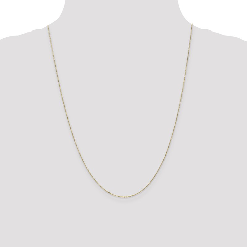 14K 14 inch .8mm Diamond-cut Cable with Spring Ring Clasp Chain