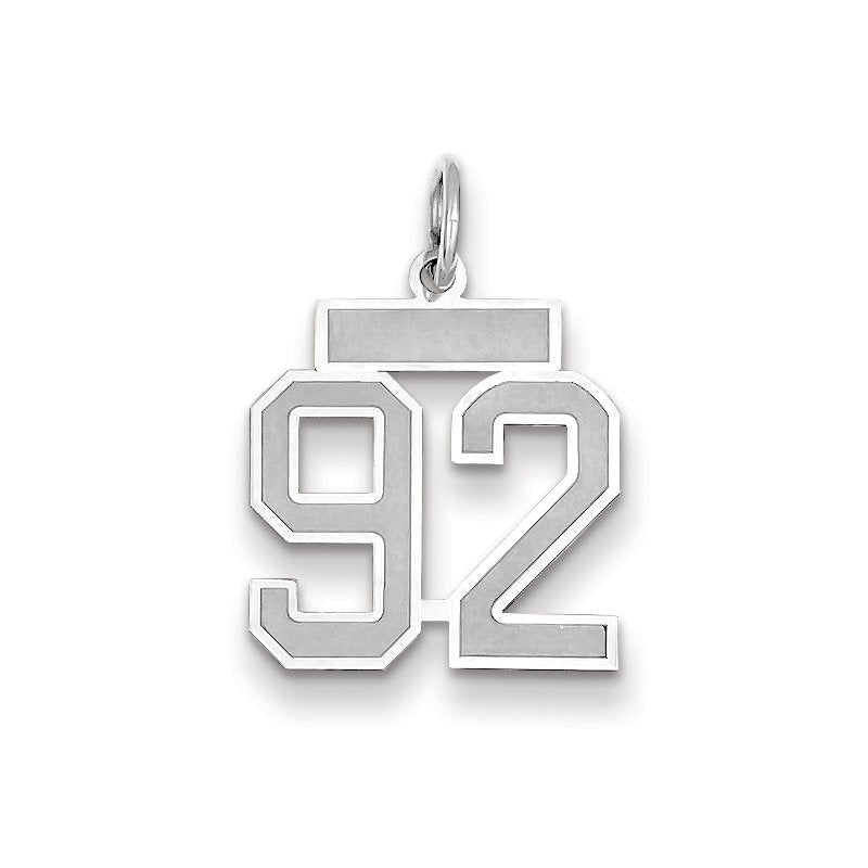 14kw Small Satin Number 92 Charm