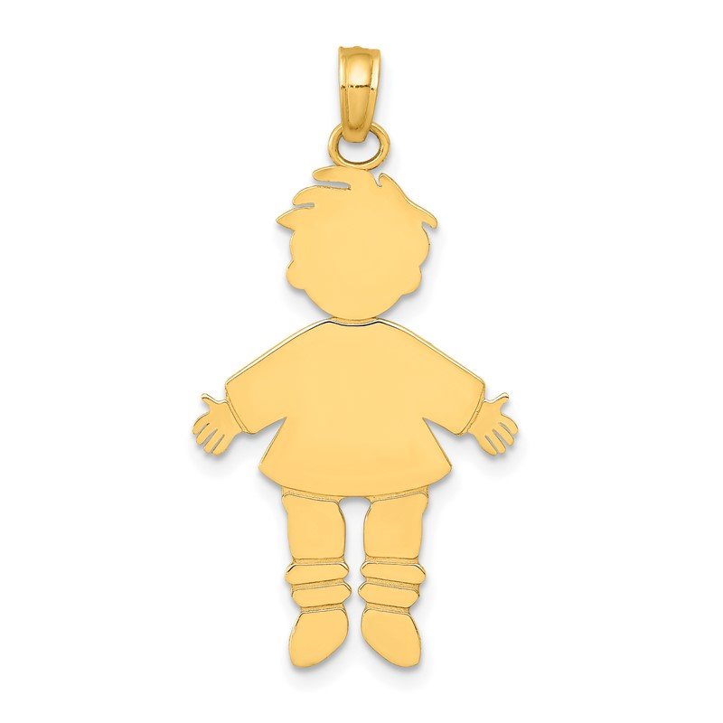 14k Flat Engravable Boy Charm