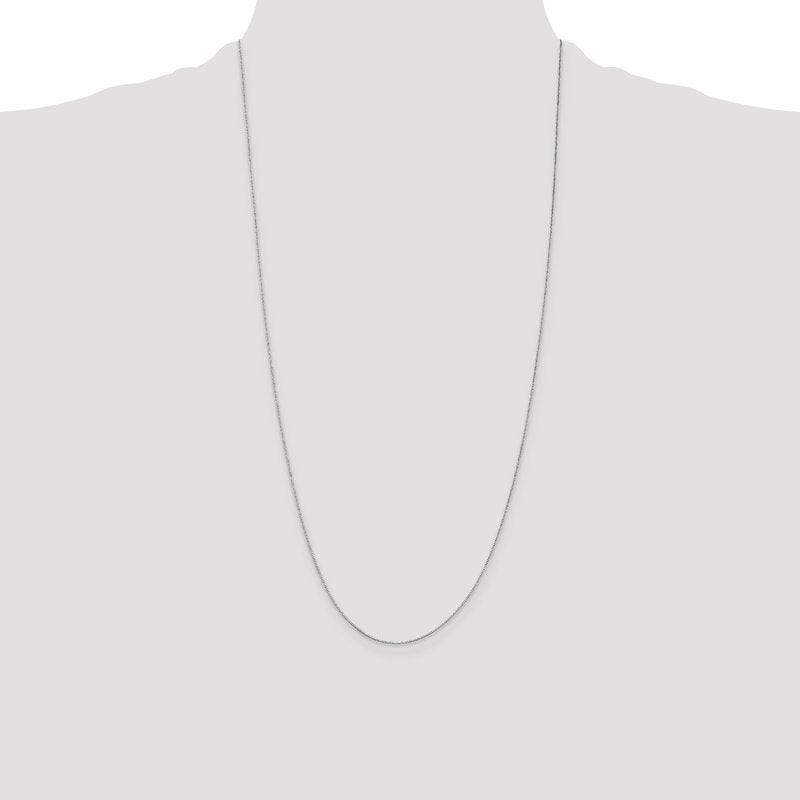 14K White Gold 14 inch .5mm Box with Spring Ring Clasp Chain
