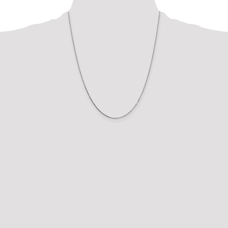 14K White Gold 14 inch .7mm Box with Spring Ring Clasp Chain