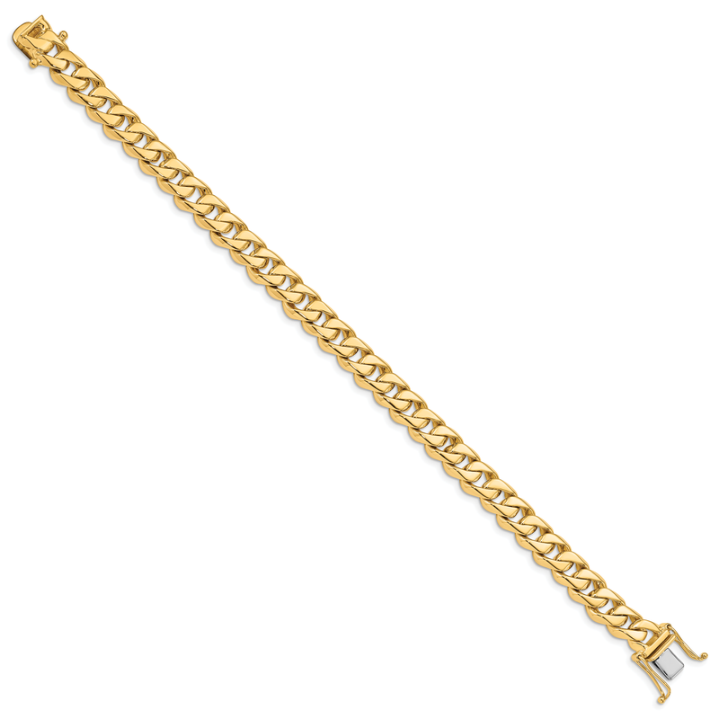 14K 20 inch 8.5mm Hand Polished Fancy Traditional Link with Box Catch Clasp Chain