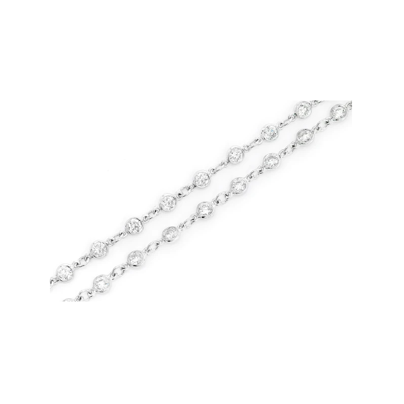 Eternity Round Bezel Set Necklace 14K 3.75ctw