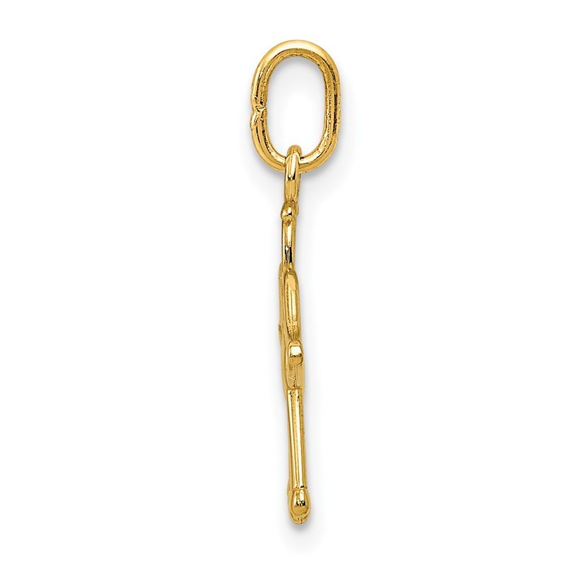 14k Polished Small Angel with Heart Pendant