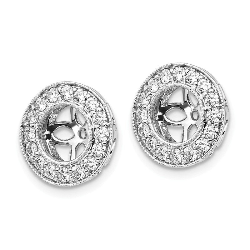 14K White Gold 1/2 carat Lab Grown Diamond VS+ F+ for 5.5-6mm Studs Complete Earring Jackets