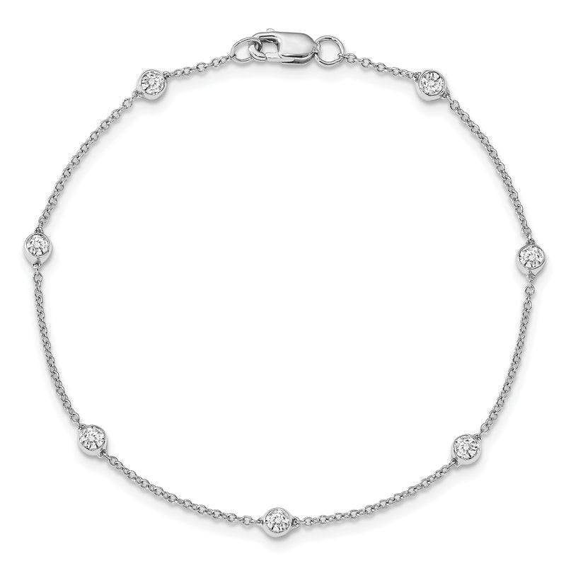 14K Rose Gold 3/8 carat Lab Grown Diamond VS+ F+ Complete 7 Station 7 in Bracelet