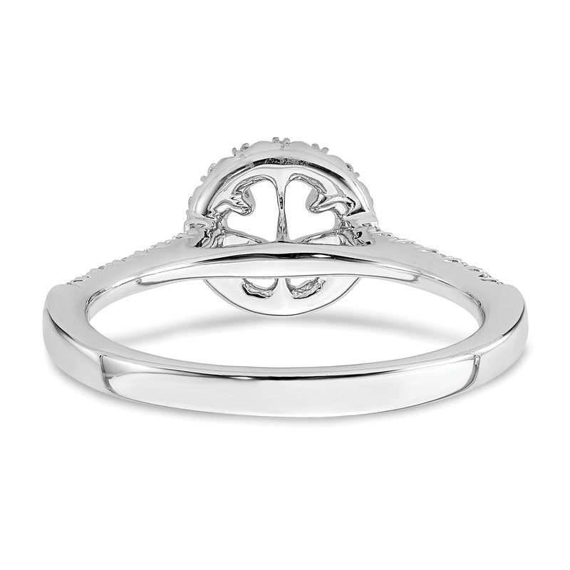14K White Gold 1/4 carat Lab Grown Diamond VS+ F+ Semi-Mount Round Halo Engagement Ring