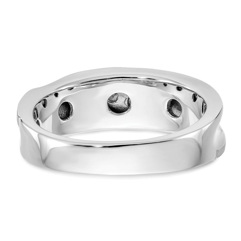 14K White Gold Men's 1/4 carat Lab Grown Diamond VS/SI  D E F  Brushed and Polished Band