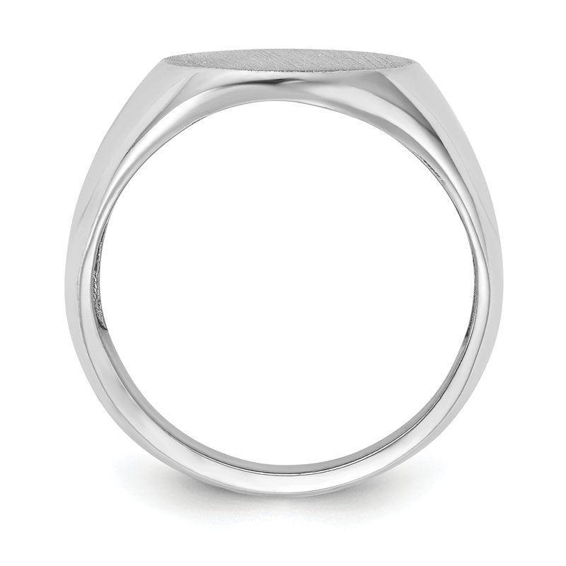 14k White Gold 14.5x18.0mm Open Back Mens Signet Ring