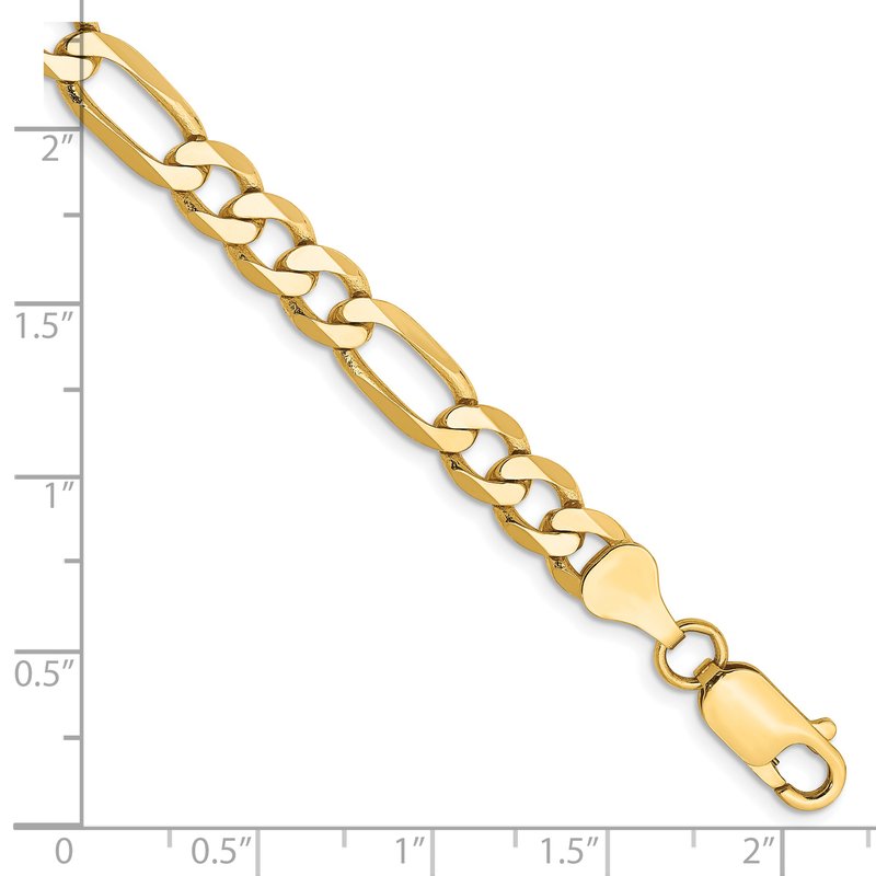 14K 26 inch 6.25mm Flat Figaro with Lobster Clasp Chain