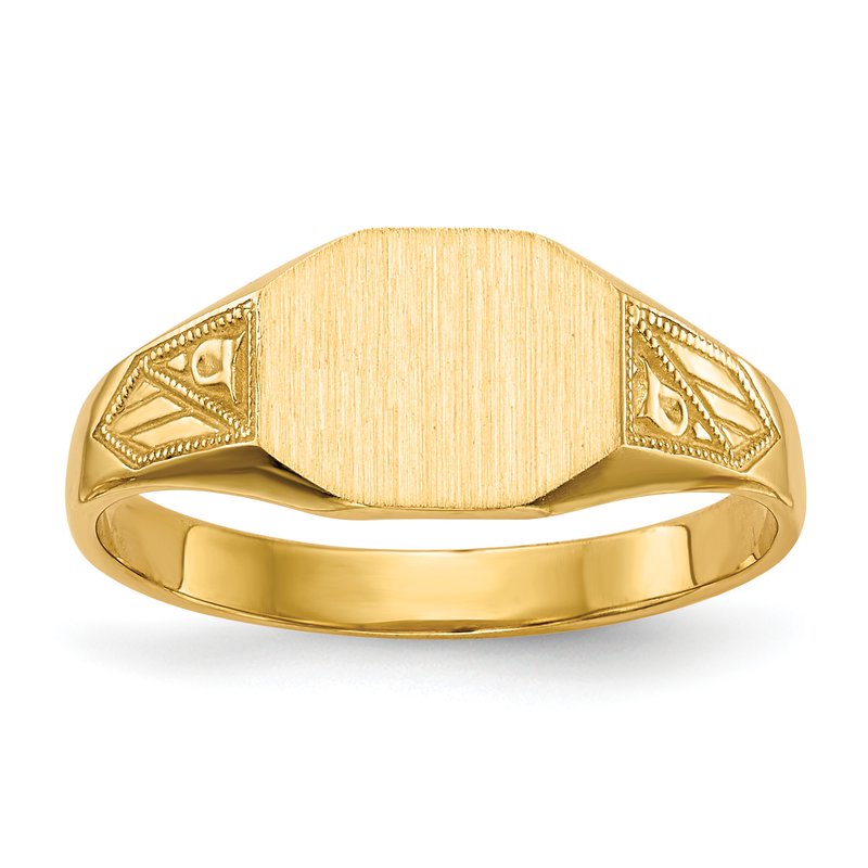 14k 8.5x7.0mm Closed Back Signet Ring