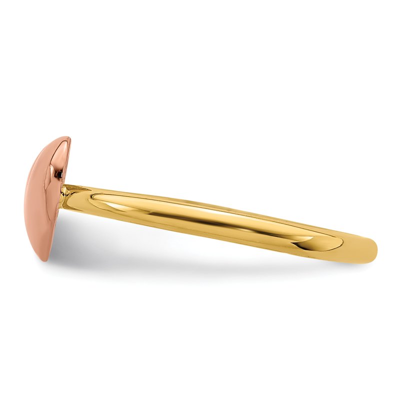 14K Two-tone Polished Heart Ring
