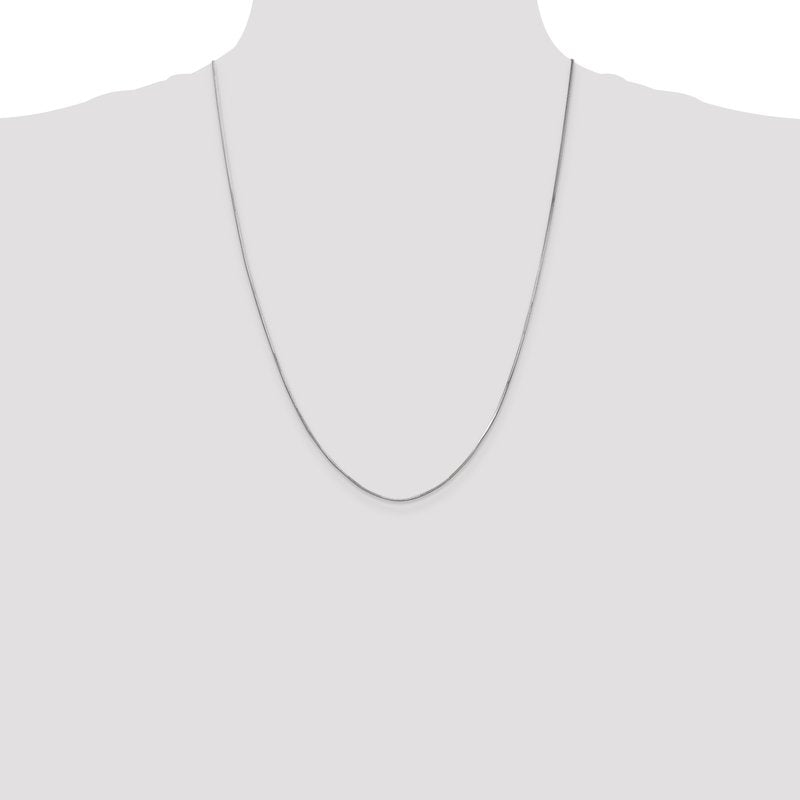 14K White Gold 10 inch 1mm Octagonal Snake with Lobster Clasp Anklet