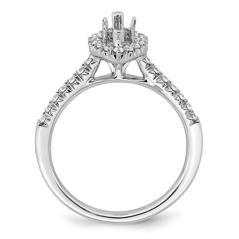 14K White Gold 1/3 carat Lab Grown Diamond VS+ F+ Semi-Mount Marquise Halo Engagement Ring