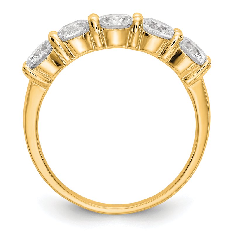 14K White Gold 1/3 carat Lab Grown Diamond VS+ F+ Complete Round Five Stone Ring