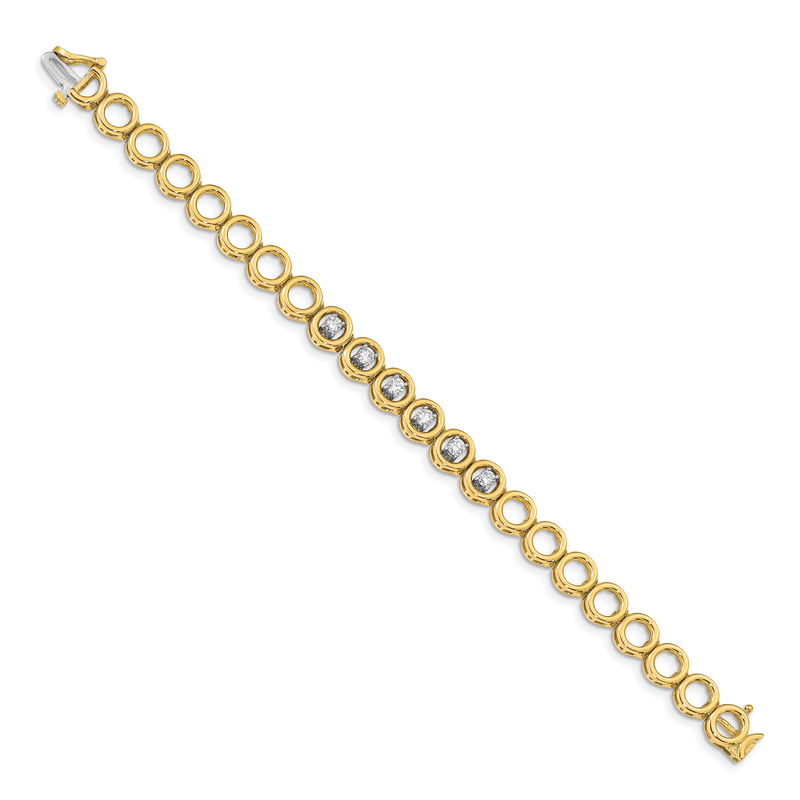 14k Complete 3/4 carat Round VS Diamond Circle Add-A-Diamond 7 inch Tennis Bracelet