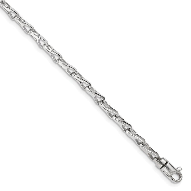 14K White Gold 18 inch 3.5mm Hand Polished Fancy Link with Lobster Clasp Chain