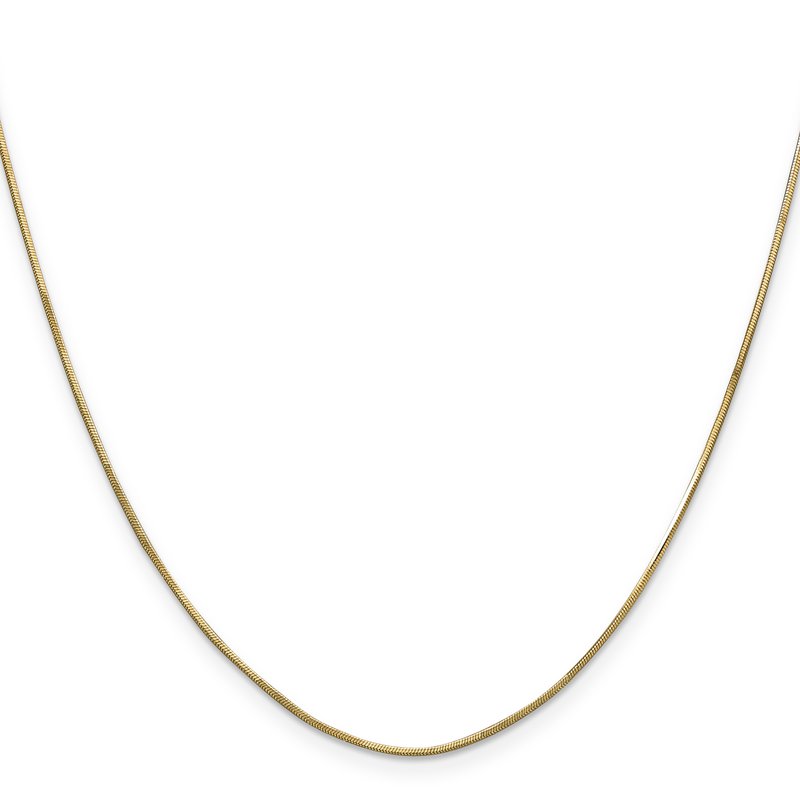 14K 10 inch .8mm Octagonal Snake with Lobster Clasp Anklet