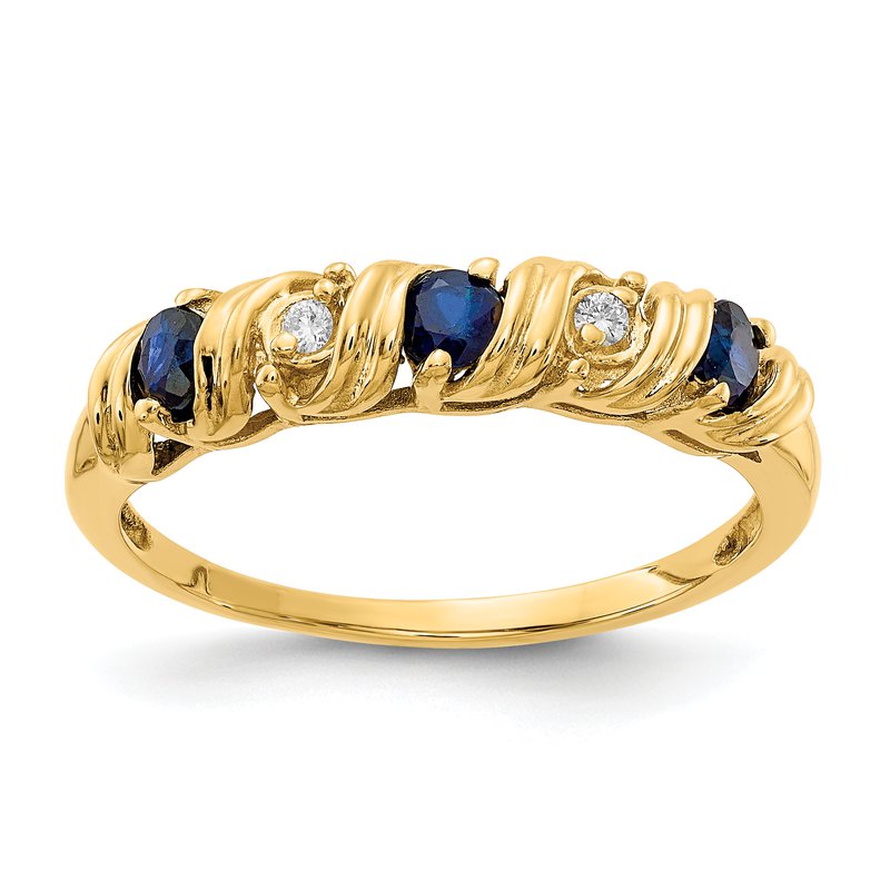 14k 2.75mm Sapphire A Diamond ring