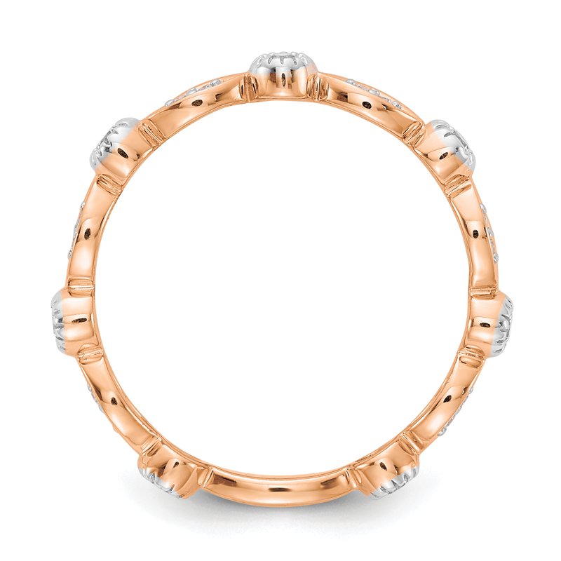 14k Rose Gold Diamond Fancy Band