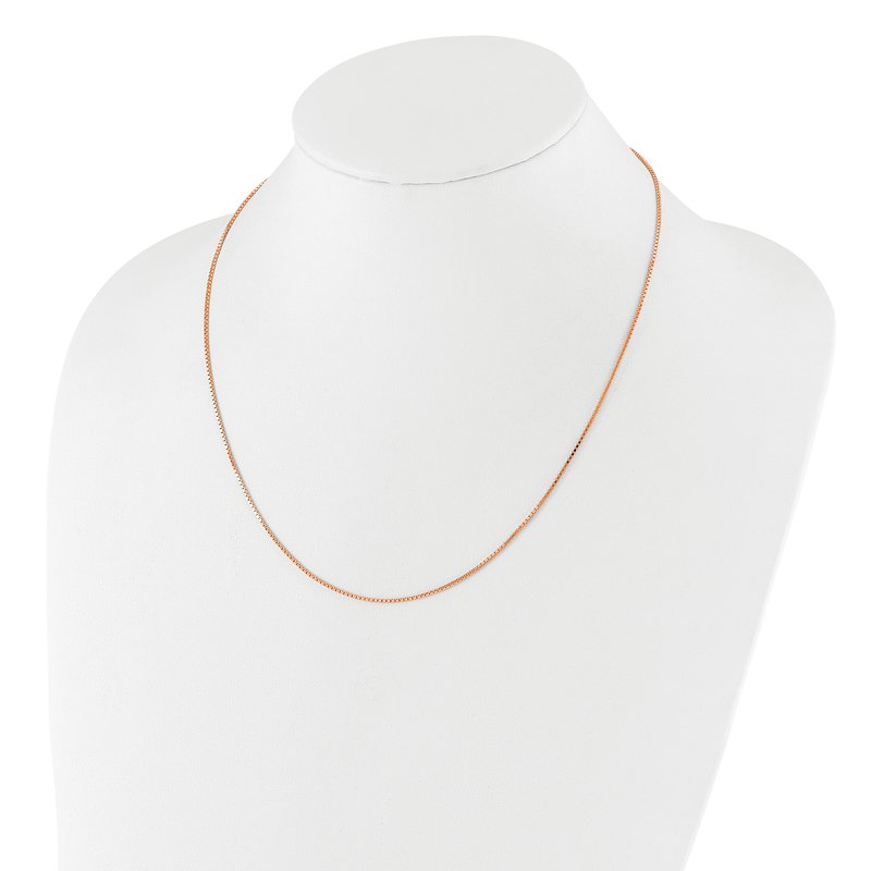 Sterling Silver Rose Gold-plated Adjustable 1.1mm Box Chain