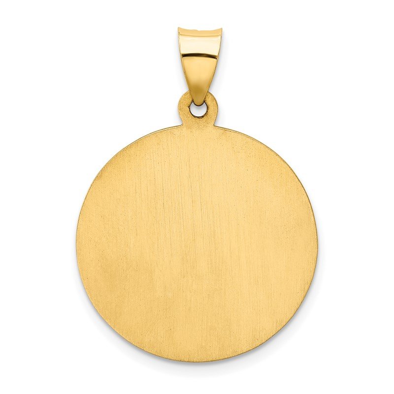 14k Polished and Satin Hollow Our Lady of Guadalupe Medal Round Pendant