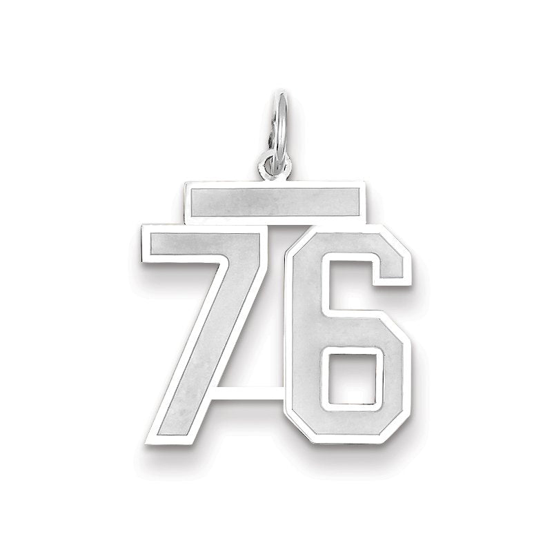 14kw Medium Satin Number 76 Charm