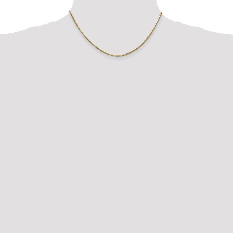 14K 10 inch .8mm Octagonal Snake with Lobster Clasp Anklet