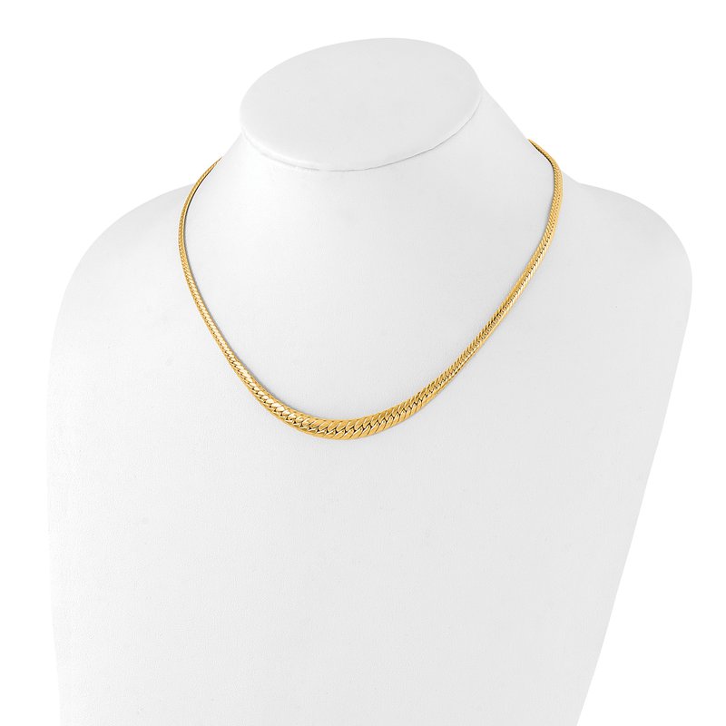 14K Polished Graduated Fancy Link Necklace