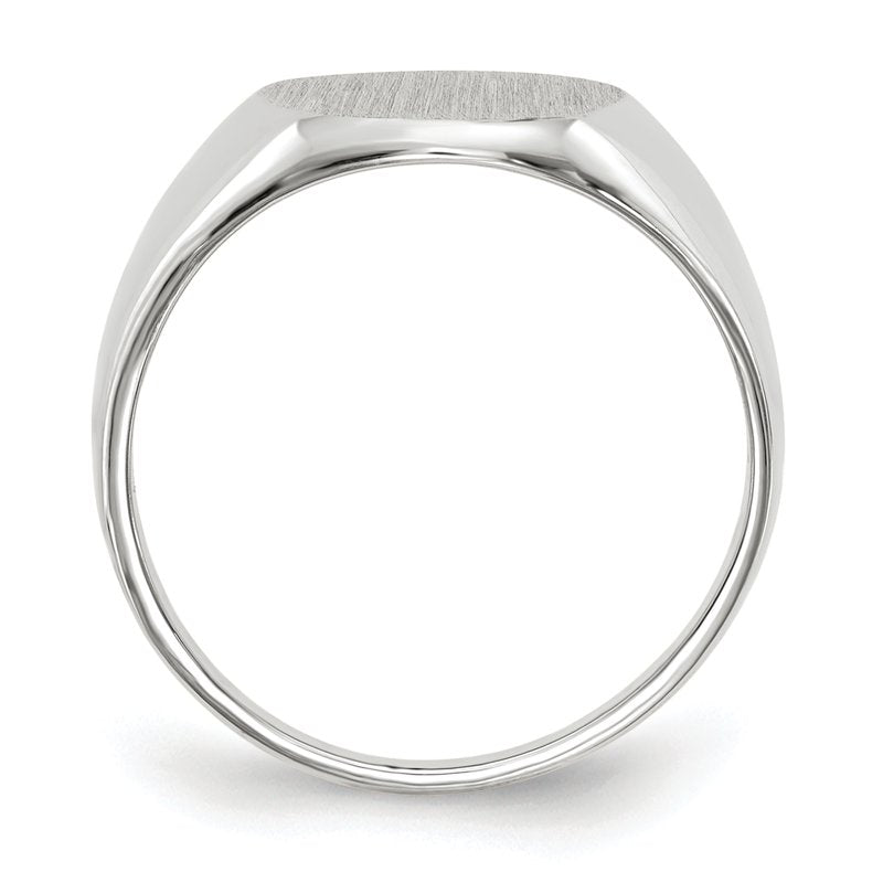 14k White Gold 11.0x12.5mm Open Back Signet Ring