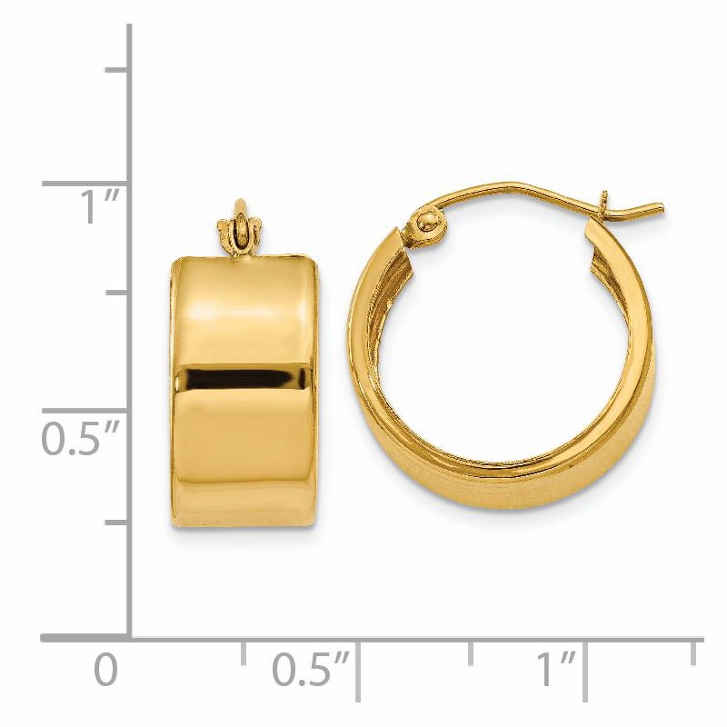 14K 8.25mm Polished Hoop Earrings