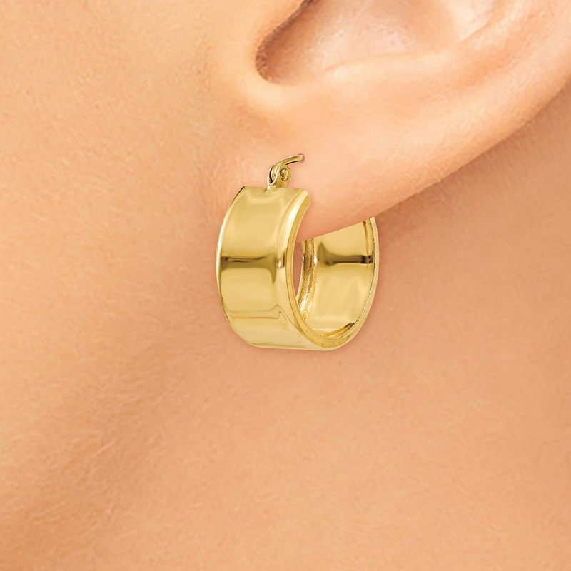 14K 8.25mm Polished Hoop Earrings