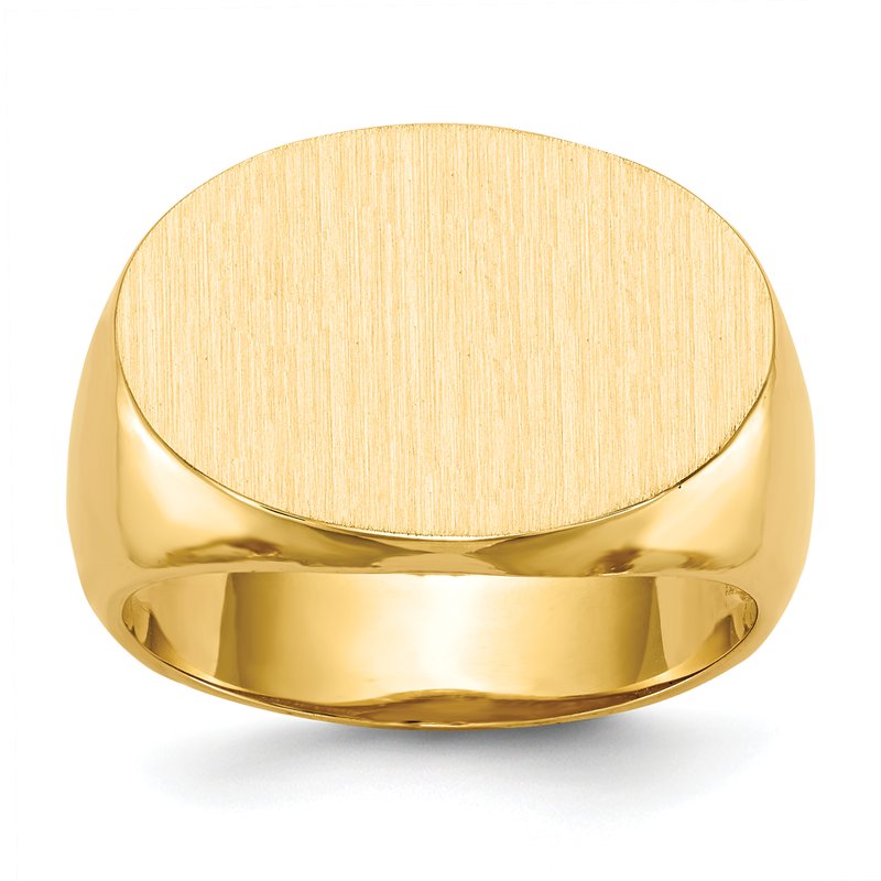 14k 20.5x14.0mm Open Back Mens Signet Ring