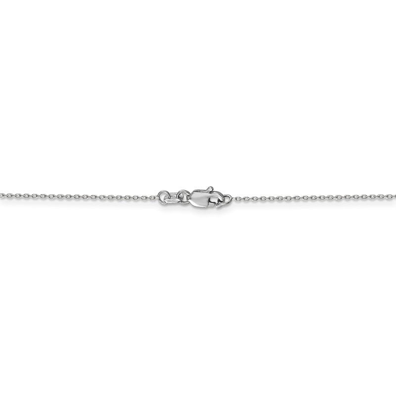 14K White Gold 14 inch .8mm Diamond-cut Cable with Lobster Clasp Chain