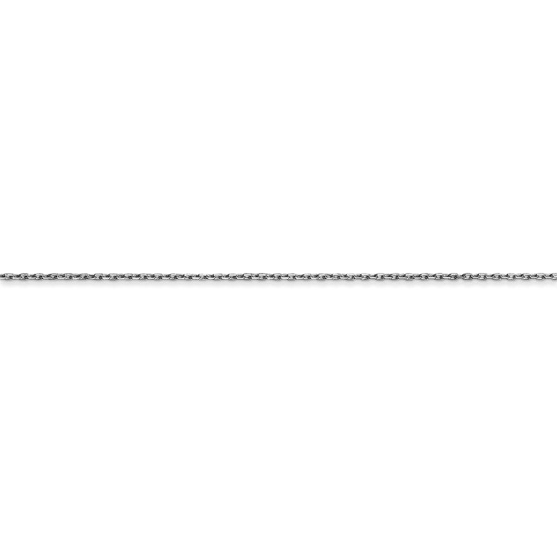 14K White Gold 14 inch .8mm Diamond-cut Cable with Lobster Clasp Chain