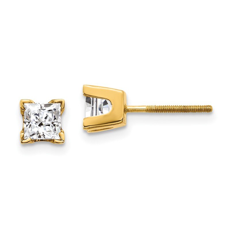 14k AAA Quality Complete Princess-cut Diamond Earrings
