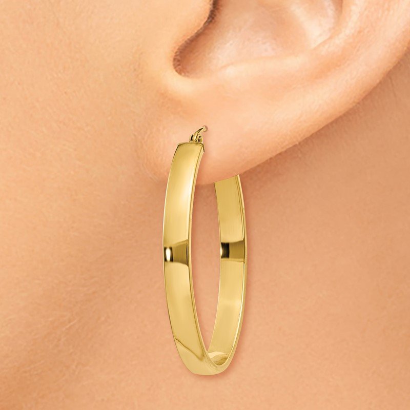 14k Lightweight Oval Hoop Earrings