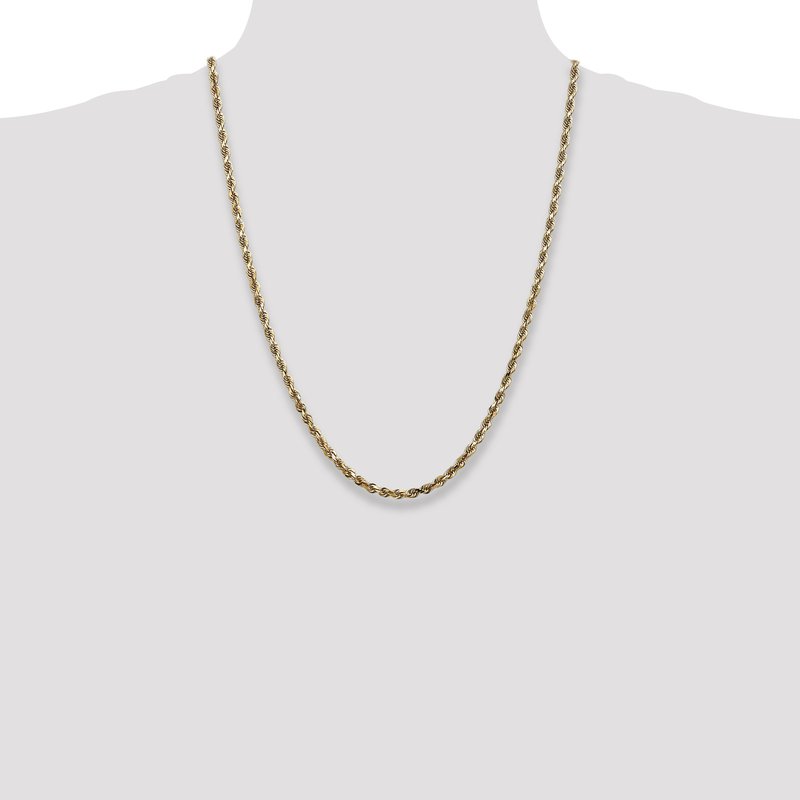 14K 26 Inch 4mm Diamond-cut Quadruple Rope Lobster Clasp Chain
